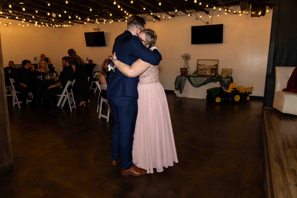 Mother and son dance at wedding